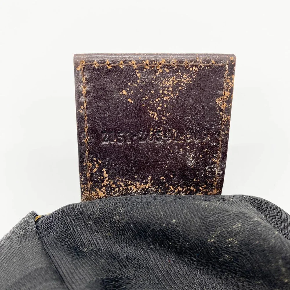 Authentic FENDI 2151/26541/009 Mini Handbag Pouch Zucca Nylon Canvas Khaki Brown - Picture 6 of 7